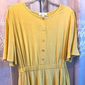 Yellow short sleeve Midi Hailey & Co Dress
